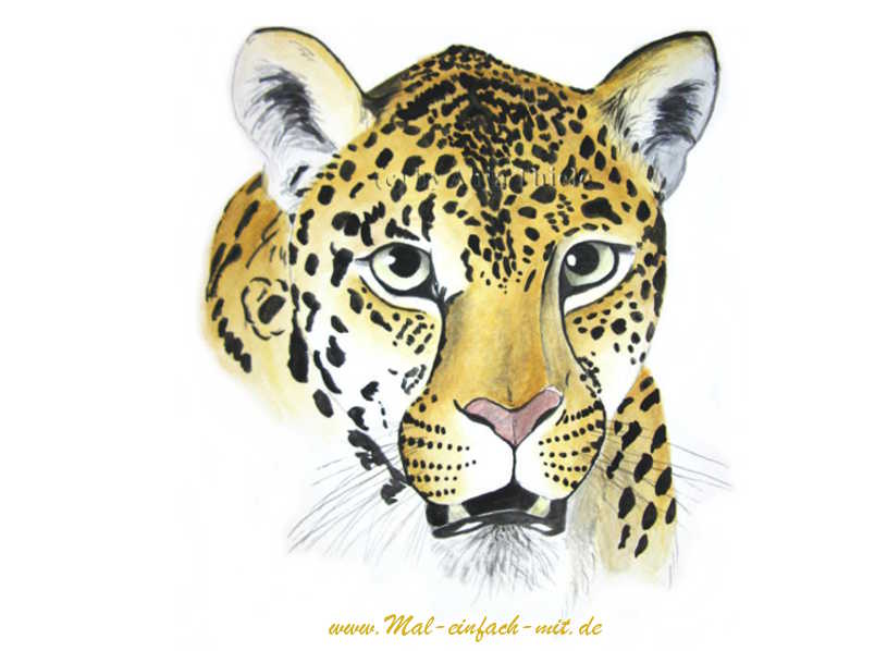 Leopard Aquarell Gemälde