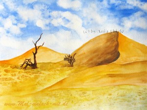 Wüste Aquarell Bild