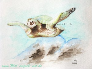 Meeresschildkröte Aquarell Bild