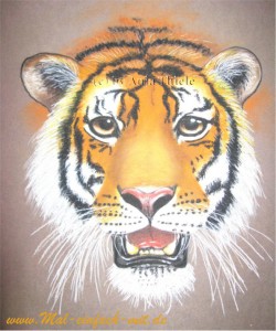 Portrait Tiger Pastellkreide Zeichnung